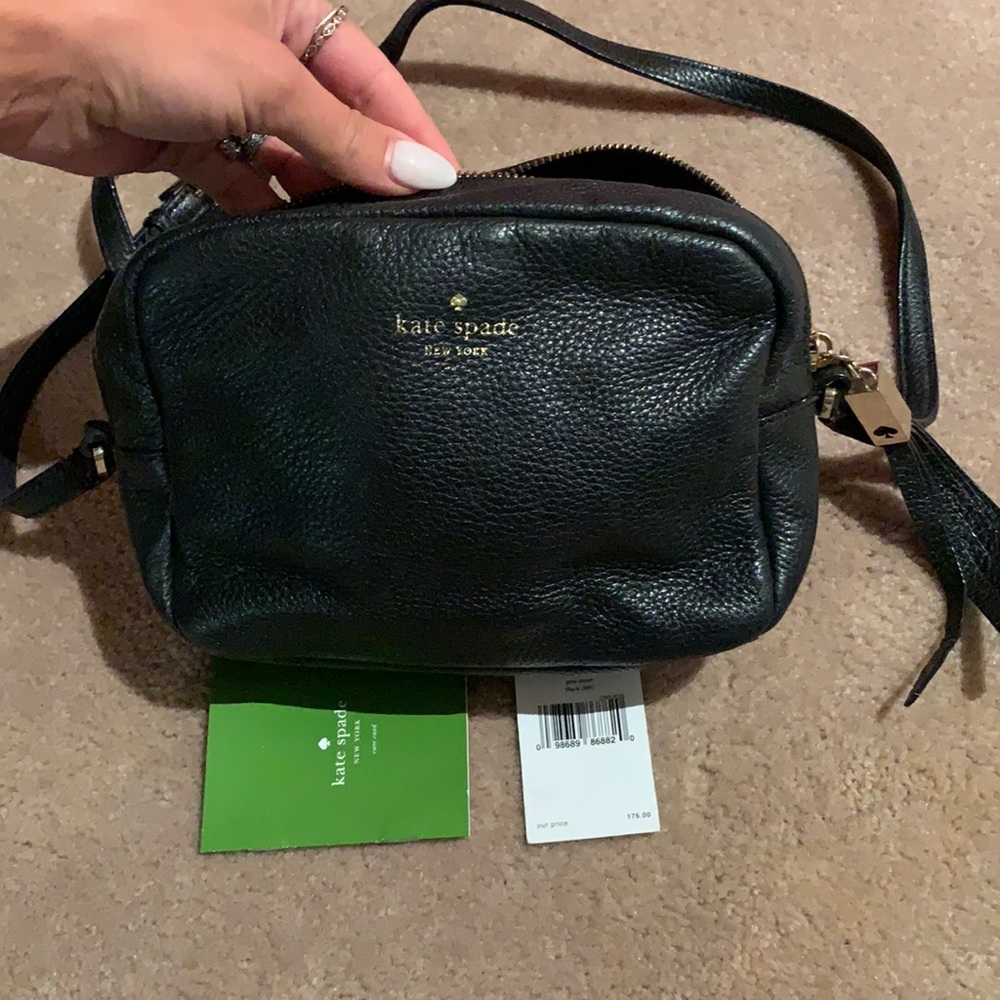 Black cross body Kate Spade leather purse